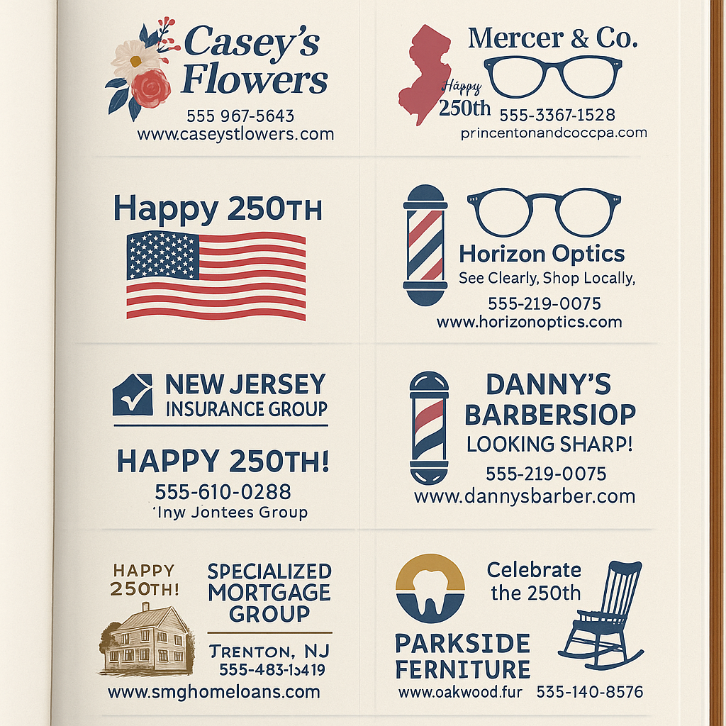 1/8 Page Advertisement – NJ250 Commemorative Book