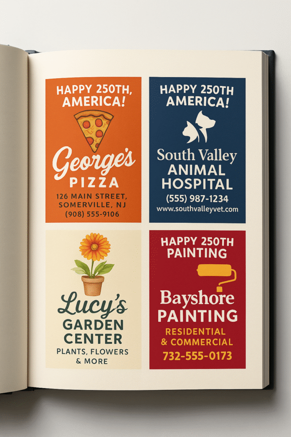 Quarter Page Advertisement – NJ250 Commemorative Book